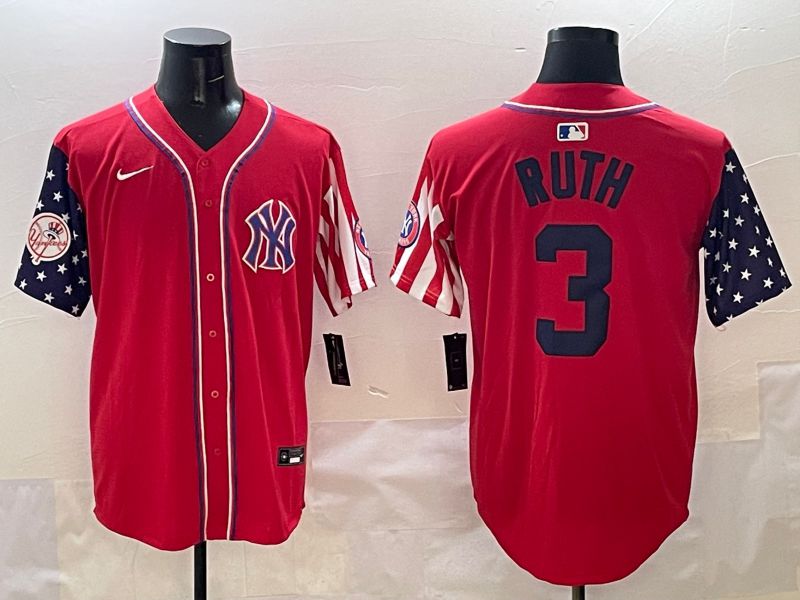 Men New York Yankees #3 Ruth Red a generation of national flags Jointly Name 2025 Nike MLB Jersey style 5